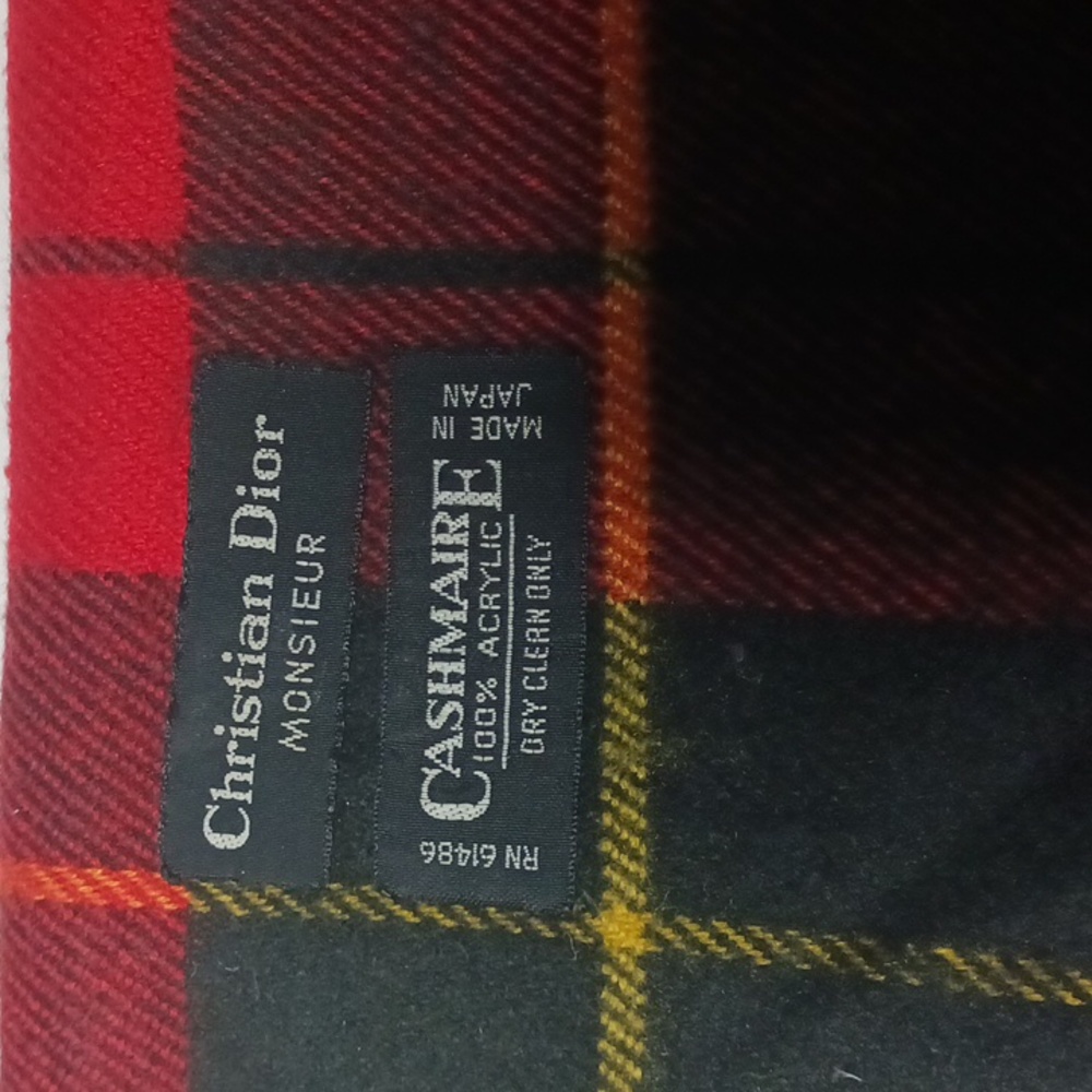 Authentic Christian Dior Monsieur Cashmere Plaid Scarf  100% Cashmere acrylic